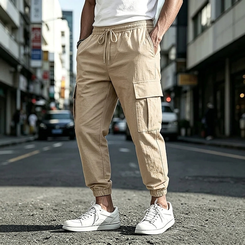 Cotton-Linen Cargo Trousers