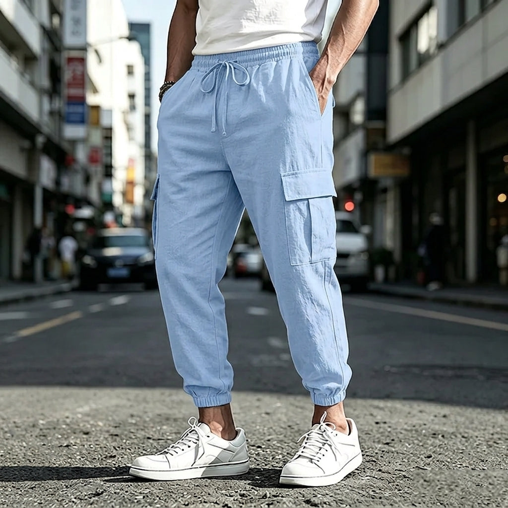 Cotton-Linen Cargo Trousers