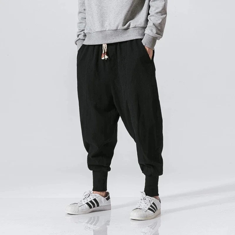 Relaxed Cotton Linen Trousers