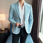 Velvet-Finish Single-Button Blazer