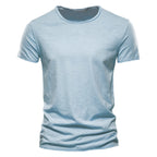 Slub Cotton Crew Neck T-Shirt