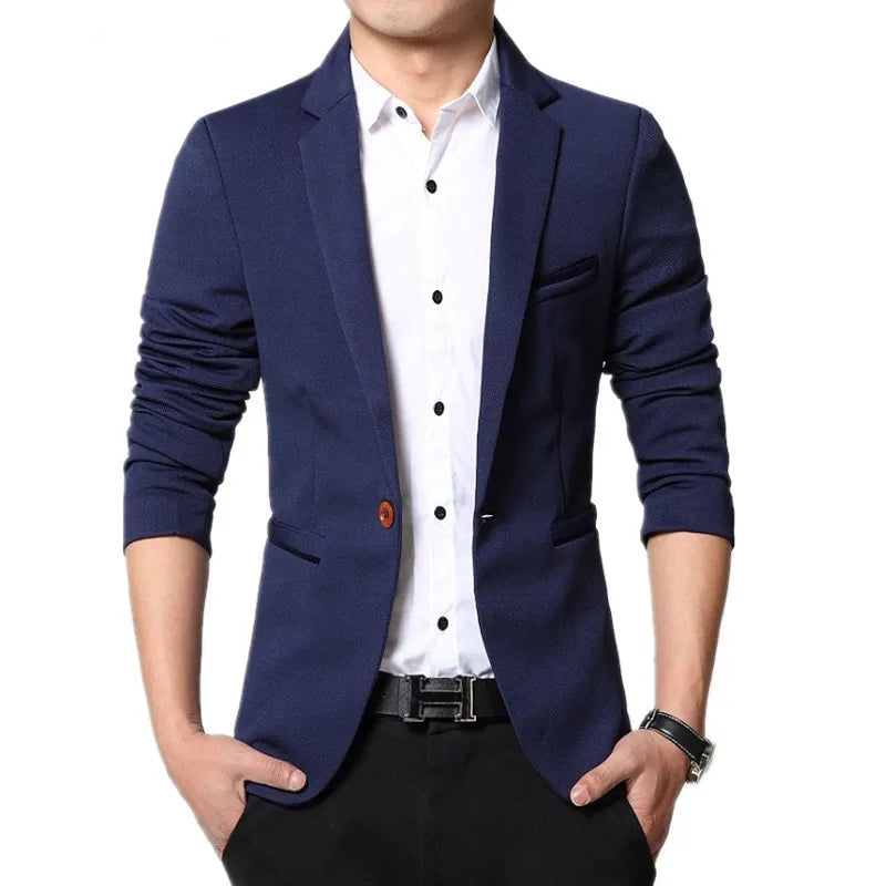 Textured Single-Breasted Blazer