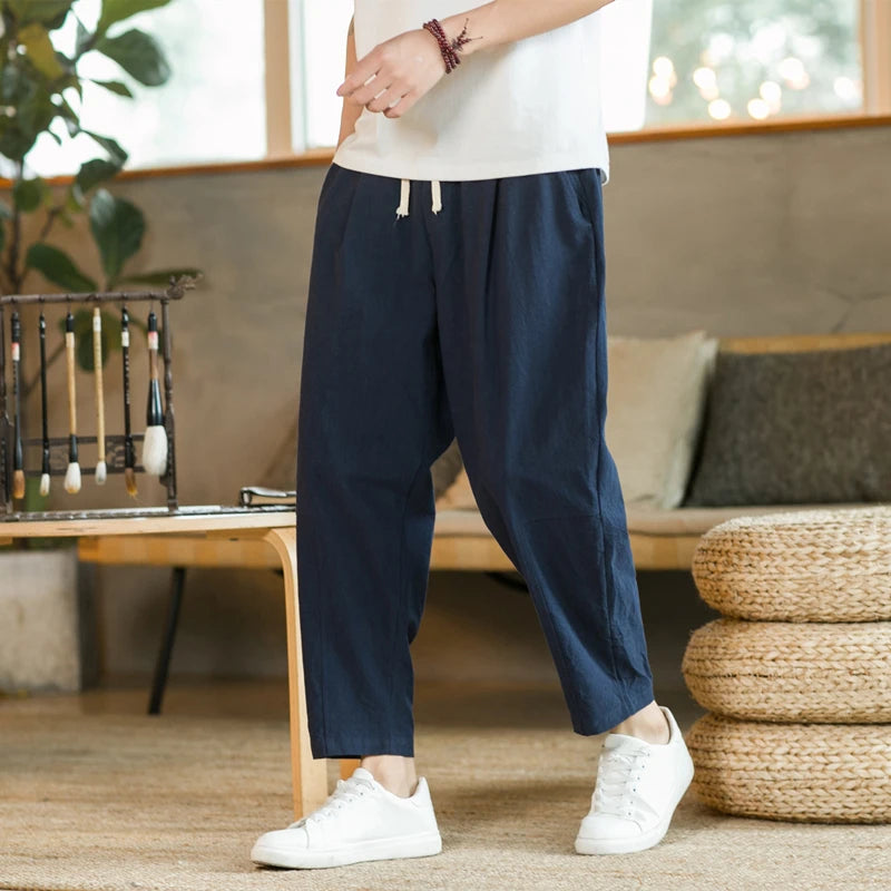 Knitted Cotton Drawstring Trousers