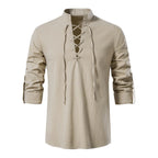 Lace-Up Stand Collar Shirt