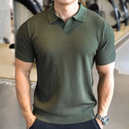 Ribbed Knit Polo