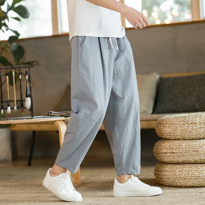 Knitted Cotton Drawstring Trousers
