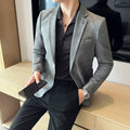 Velvet-Finish Single-Button Blazer