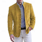 Stand-Collar Single-Button Jacket