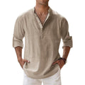 Linen-Cotton Popover Shirt