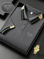 Polo Knit with Contrast Collar and Equestrian Embroidery
