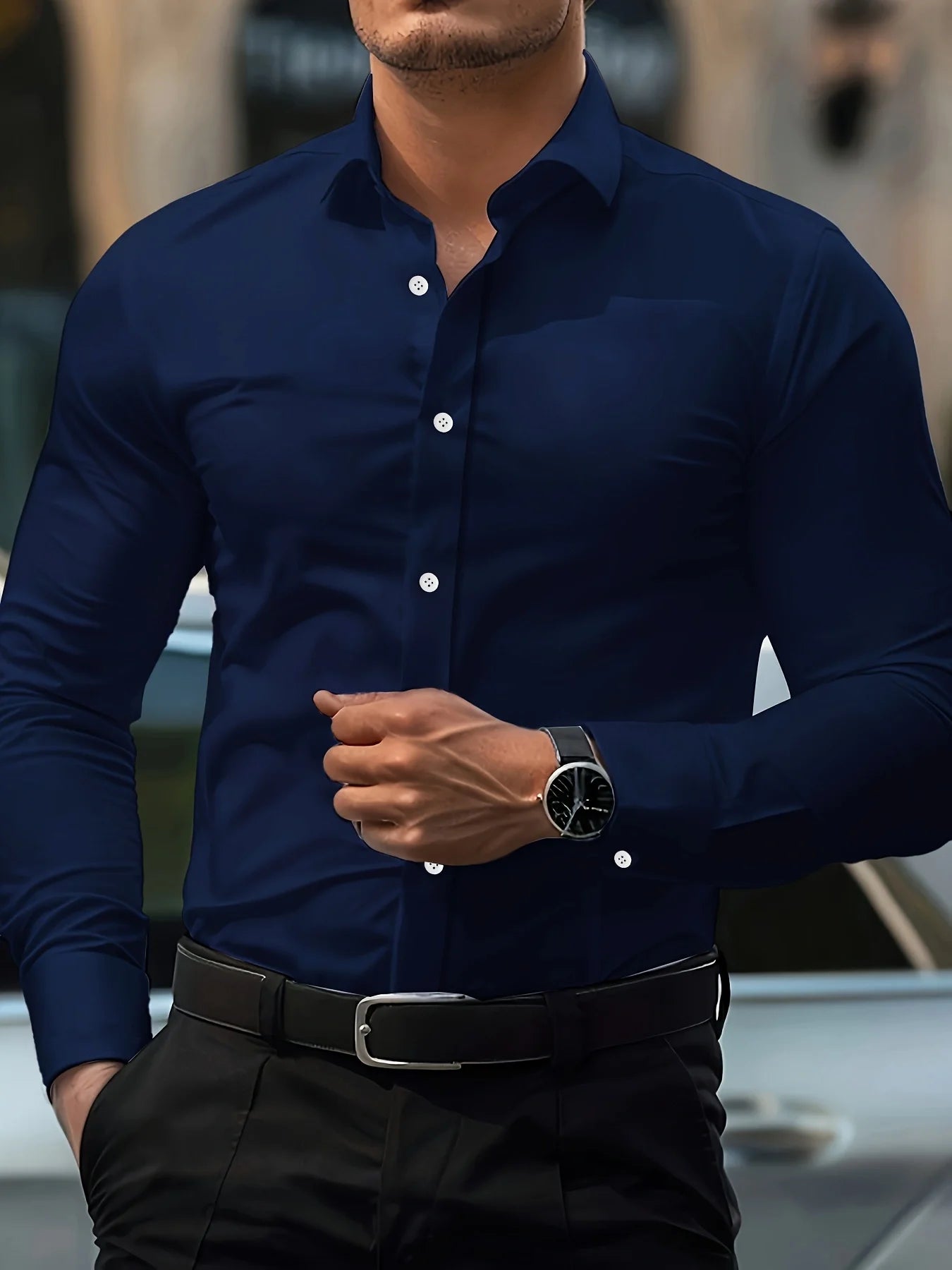 Broadcloth Button-Front Shirt