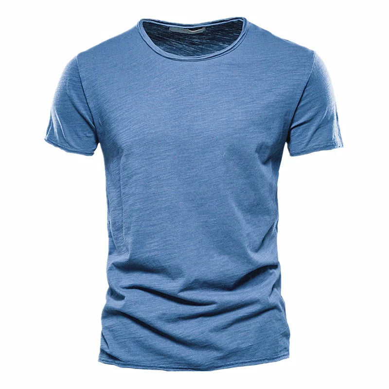 Slub Cotton Crew Neck T-Shirt