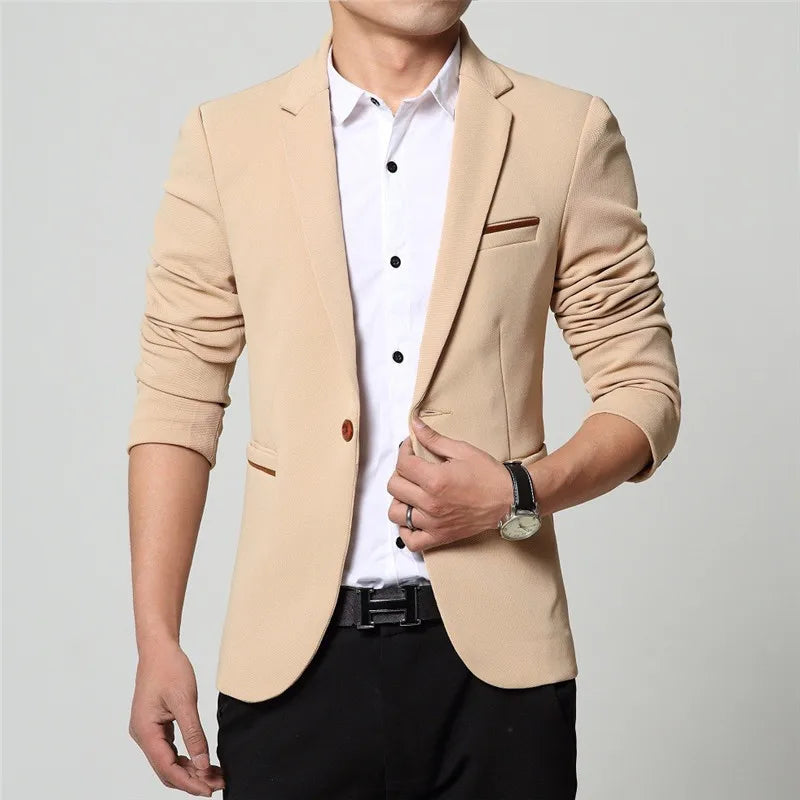 Textured Single-Breasted Blazer