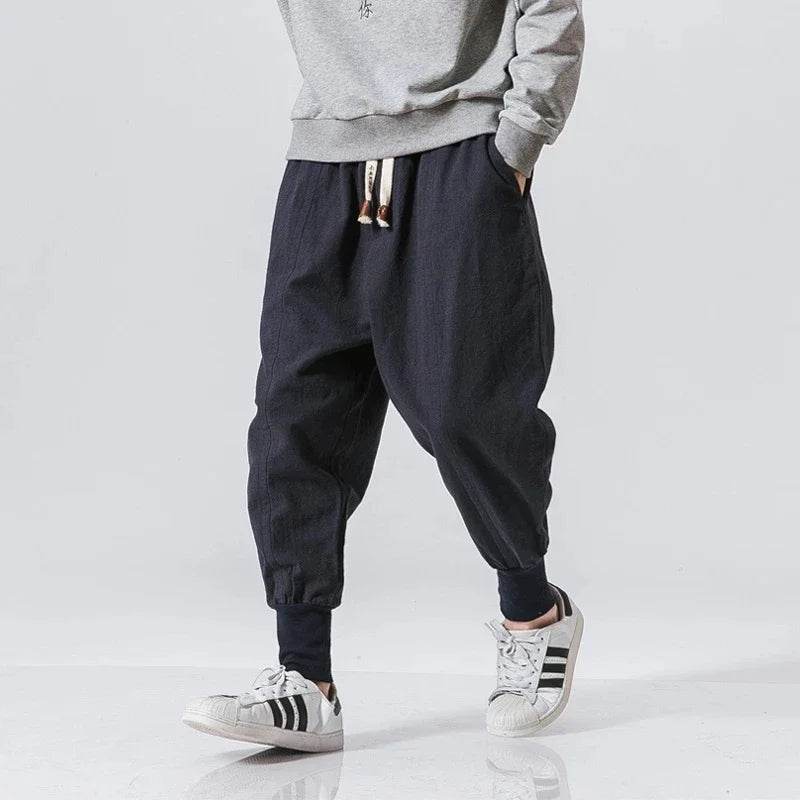 Relaxed Cotton Linen Trousers