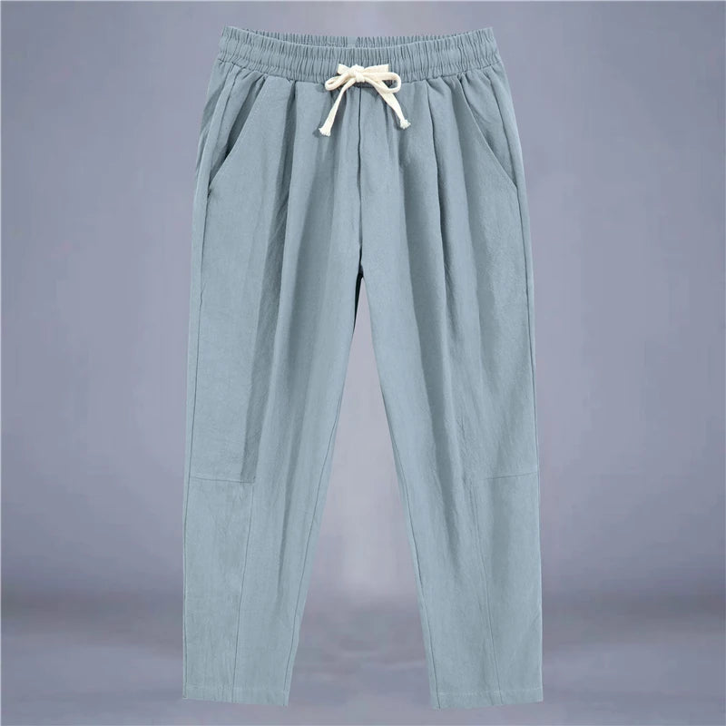 Knitted Cotton Drawstring Trousers