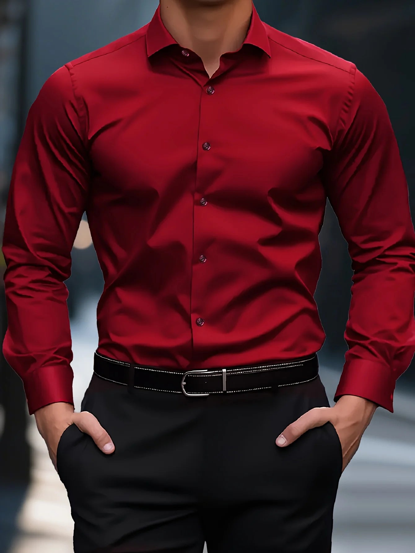 Broadcloth Button-Front Shirt