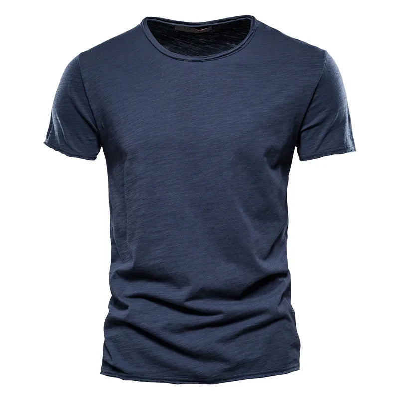 Slub Cotton Crew Neck T-Shirt
