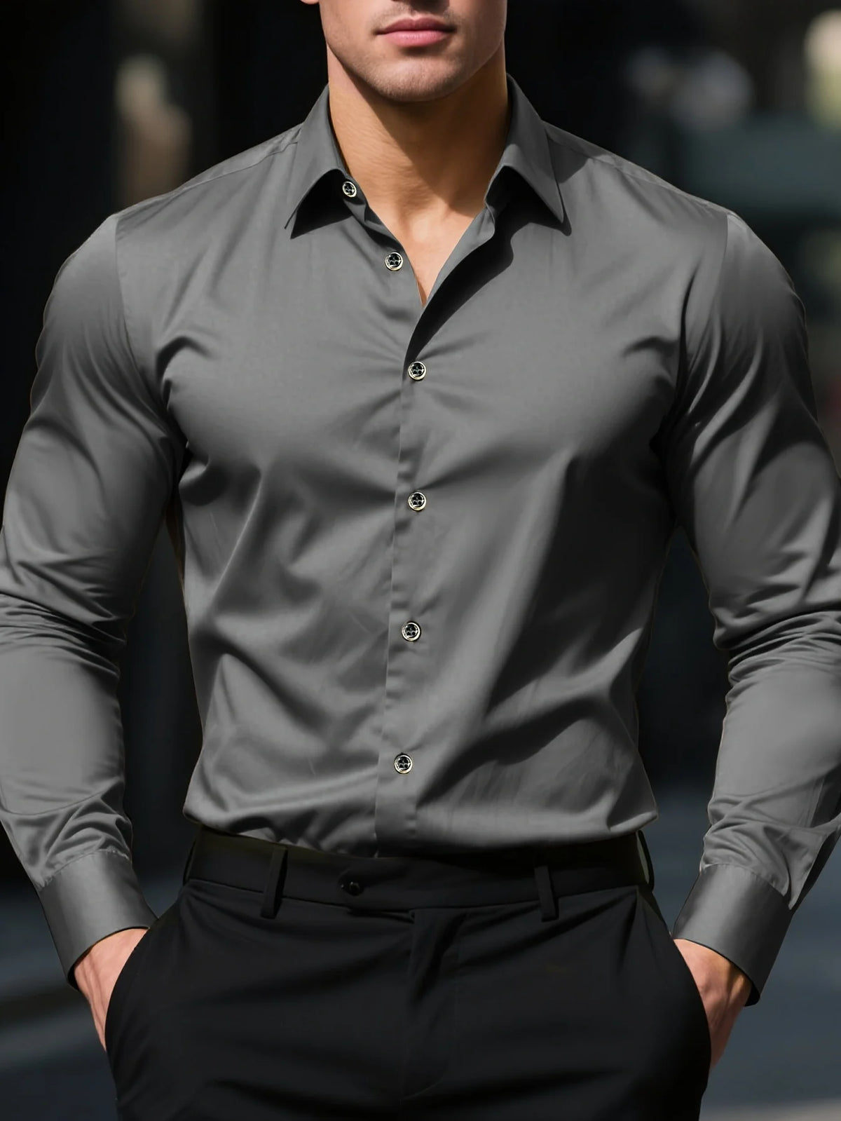 Broadcloth Button-Front Shirt