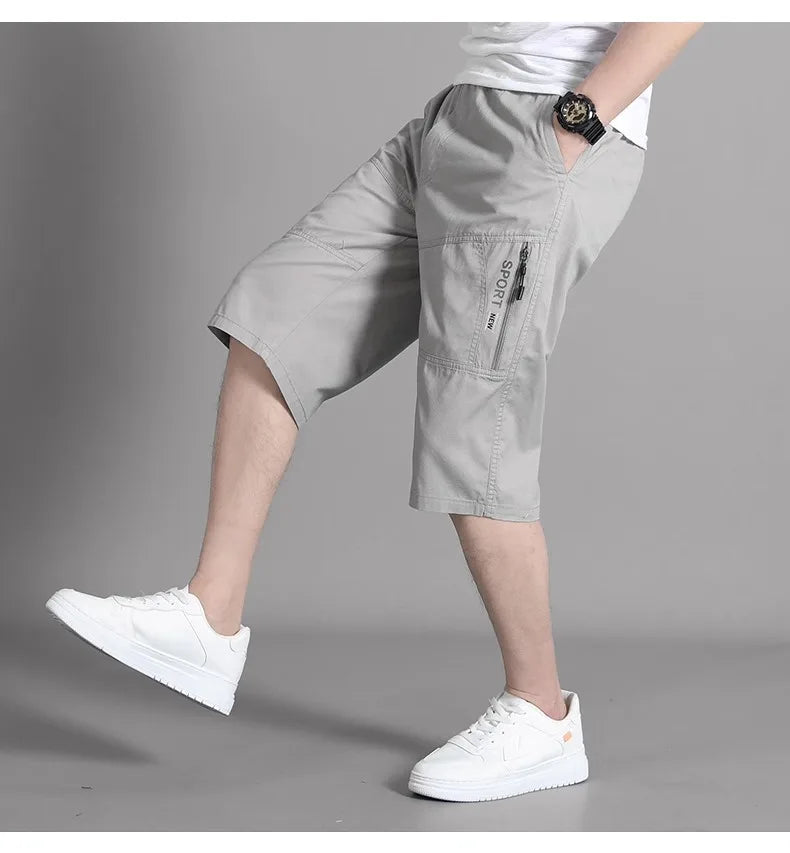 Cotton Cargo Knee Shorts