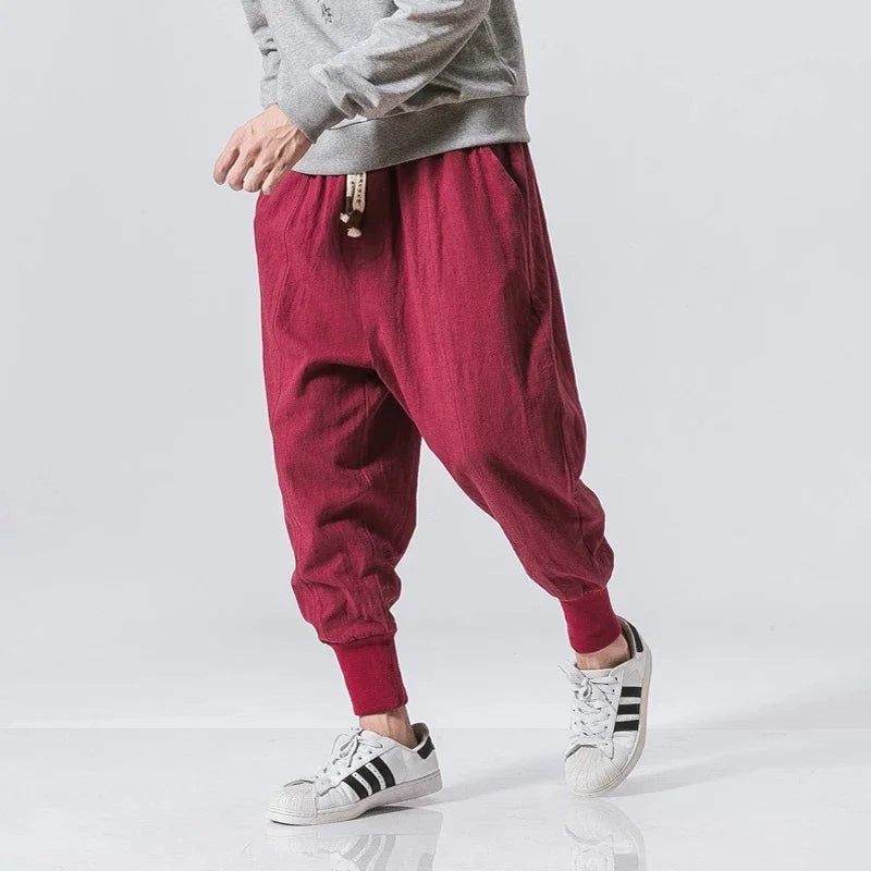 Relaxed Cotton Linen Trousers