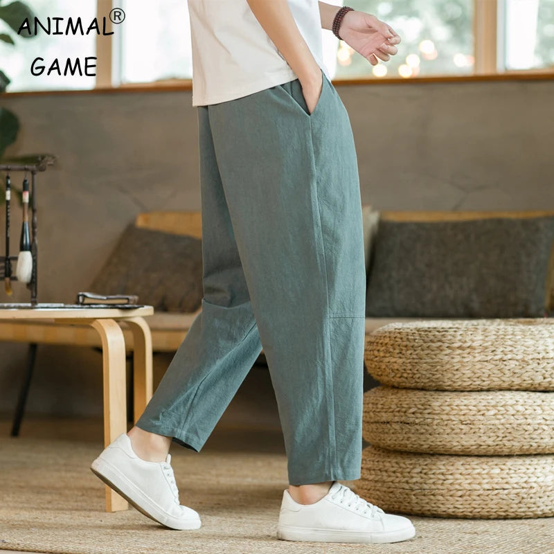 Knitted Cotton Drawstring Trousers
