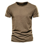 Slub Cotton Crew Neck T-Shirt