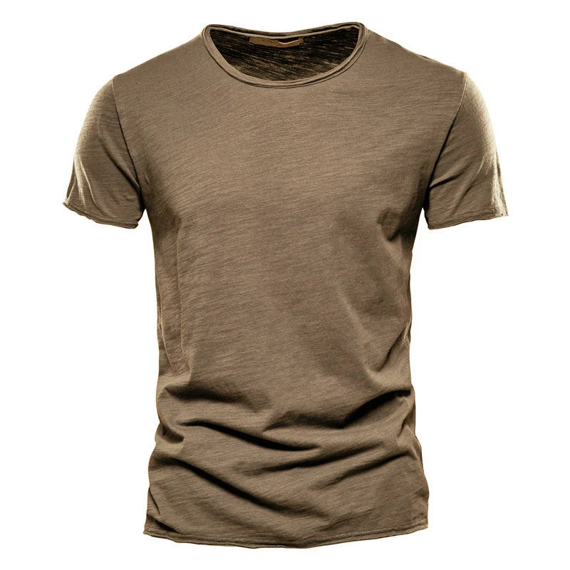 Slub Cotton Crew Neck T-Shirt