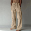 Straight-Leg Cotton Drawstring Trousers