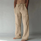Straight-Leg Cotton Drawstring Trousers