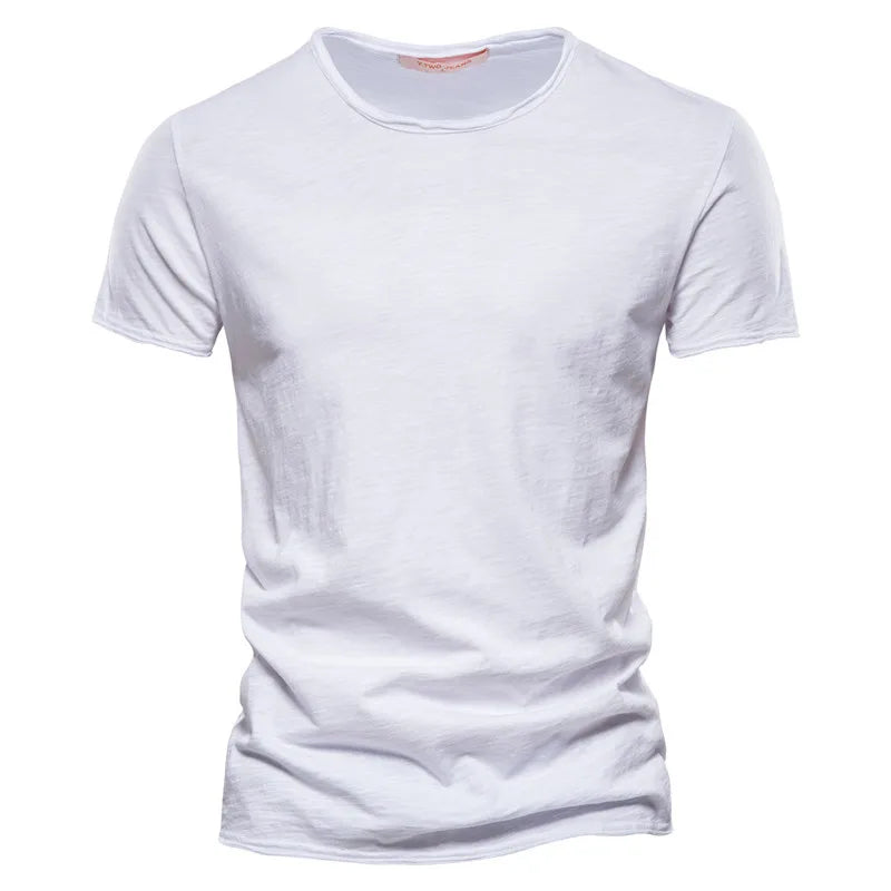 Slub Cotton Crew Neck T-Shirt