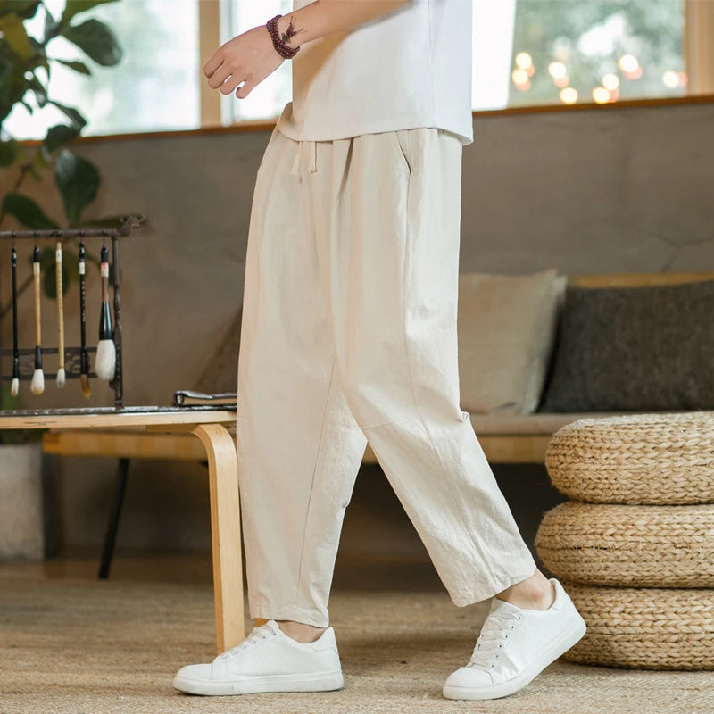 Knitted Cotton Drawstring Trousers