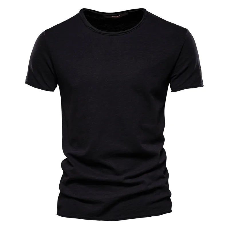 Slub Cotton Crew Neck T-Shirt