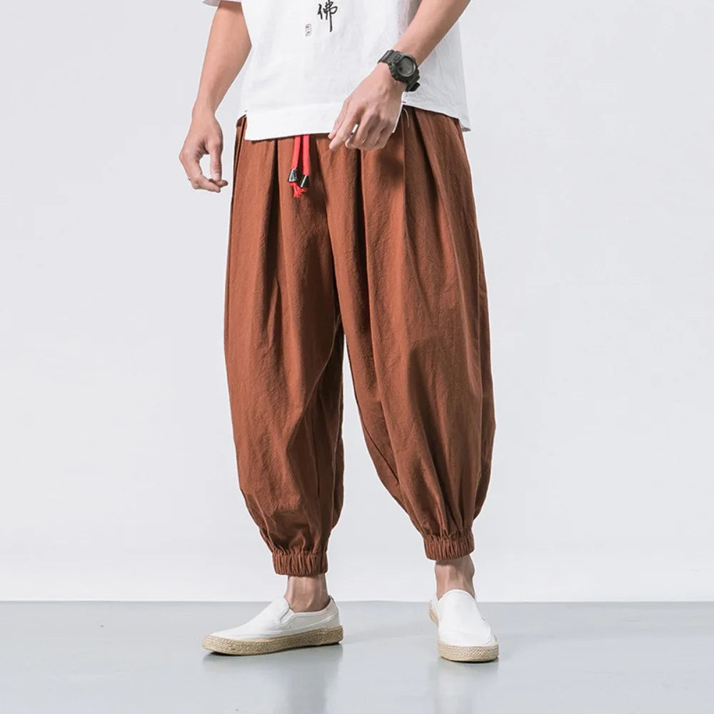 Cotton-Linen Harem Trousers