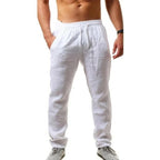 Drawstring Linen-Cotton Trousers