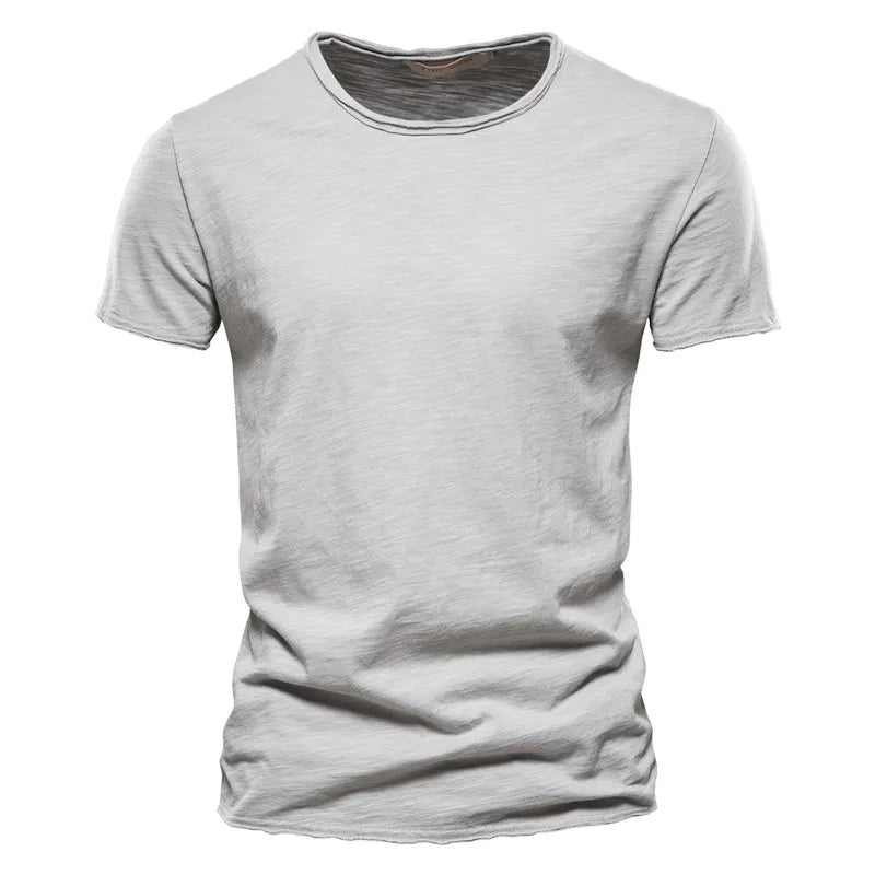 Slub Cotton Crew Neck T-Shirt