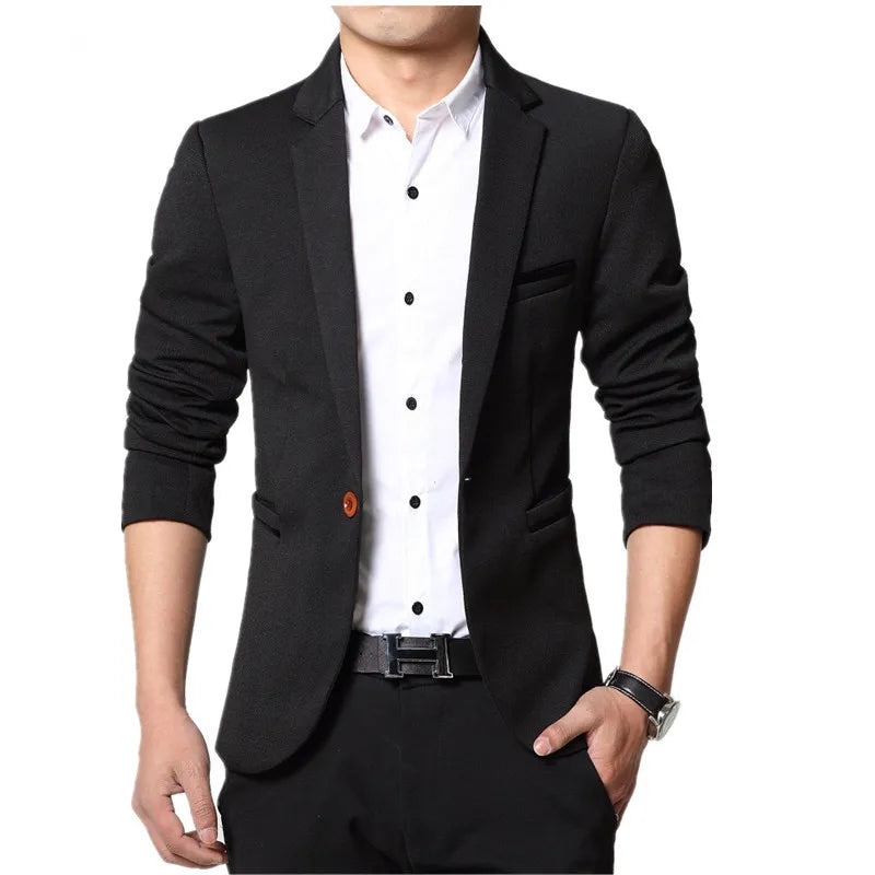 Textured Single-Breasted Blazer