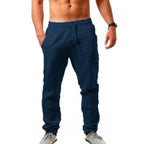Drawstring Linen-Cotton Trousers