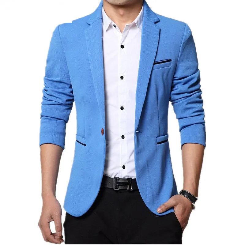 Textured Single-Breasted Blazer