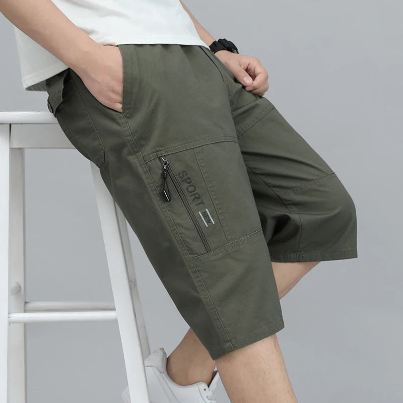 Cotton Cargo Knee Shorts