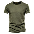 Slub Cotton Crew Neck T-Shirt