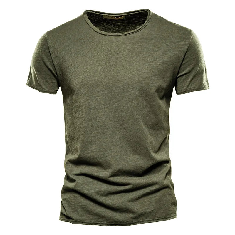 Slub Cotton Crew Neck T-Shirt