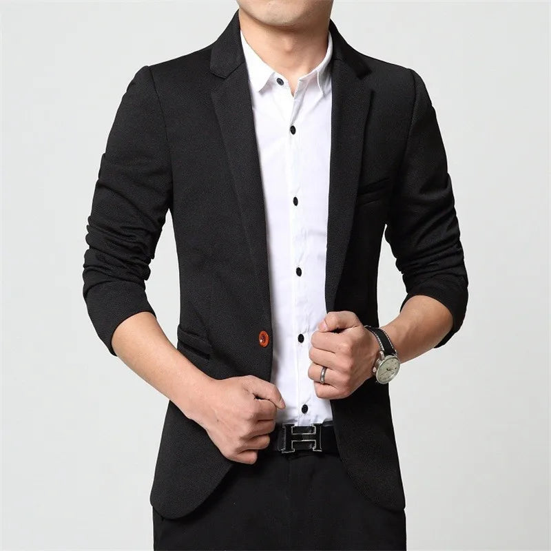 Textured Single-Breasted Blazer